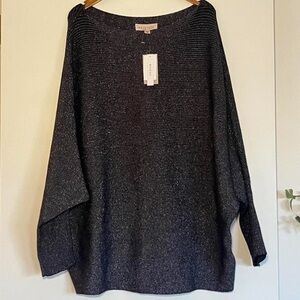 Philosophy Metallic Black and Gray New Sweater